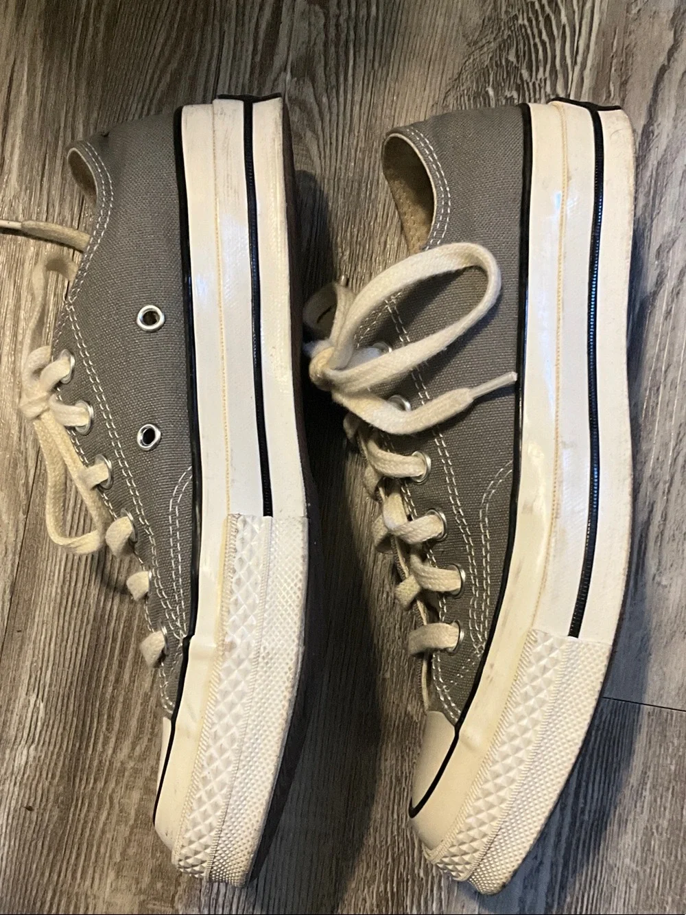 Converse Low Top Sneakers - Gray & White - Picture 2 of 4